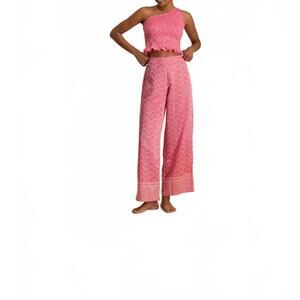 NEW CLOE CASSANDRO coco silk trousers in bubble gum dots